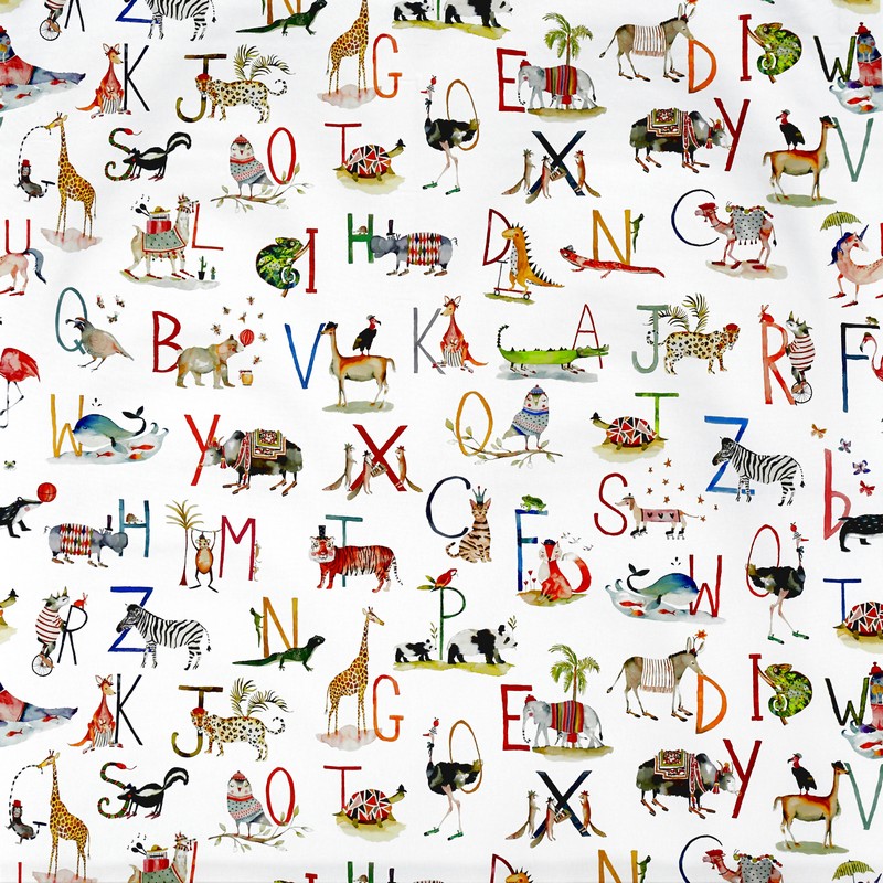 Animal Alphabet Paintbox Fabric by Prestigious Textiles
