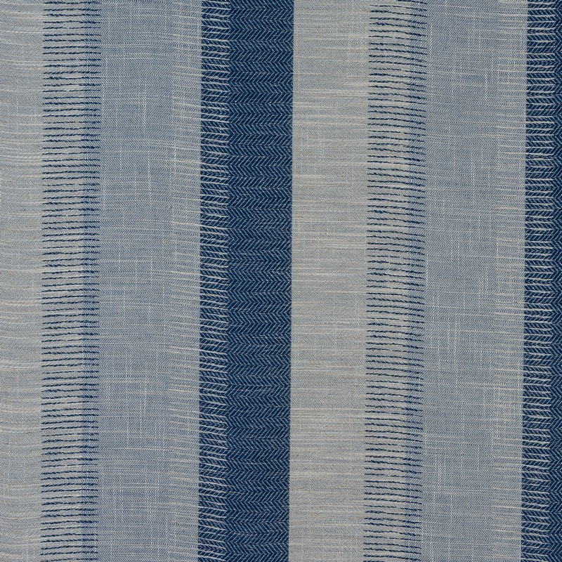 Genoa Stripe Indigo Fabric by Fryetts