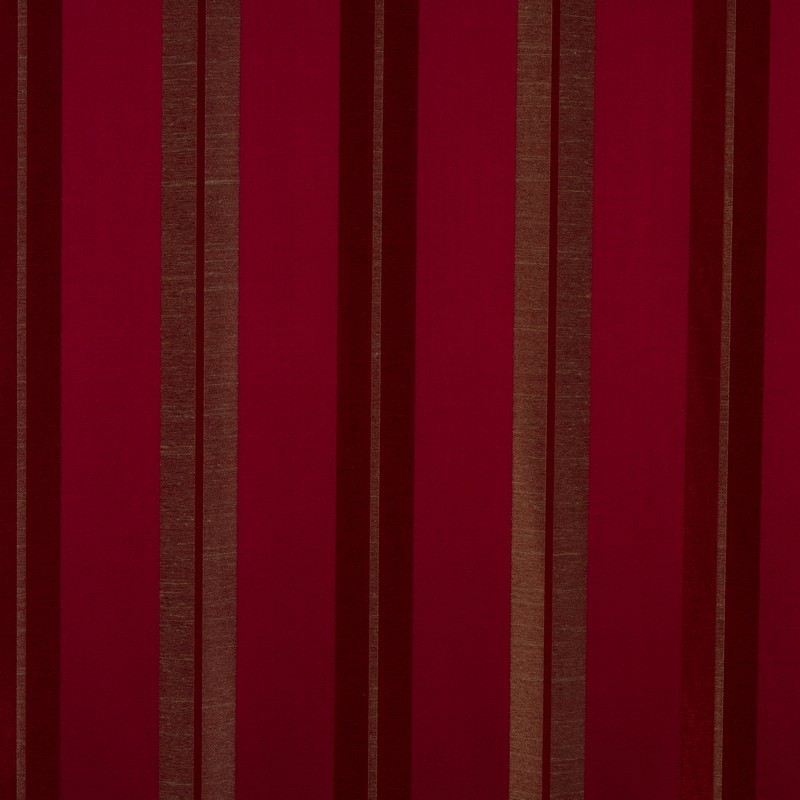 Lynton Stripe Rosso Fabric by Fryetts