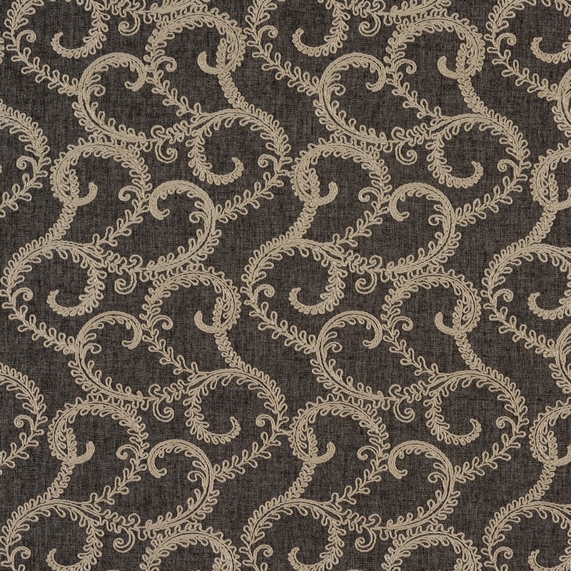 Plume Charcoal Fabric by Fryetts