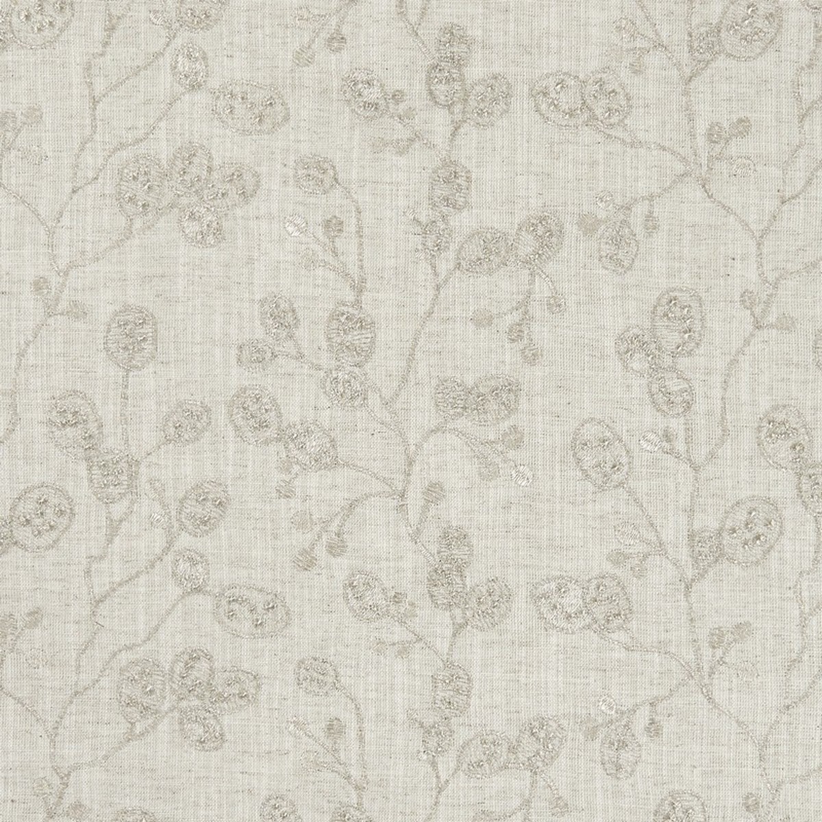 Honesty Natural/Silver Fabric by Clarke & Clarke