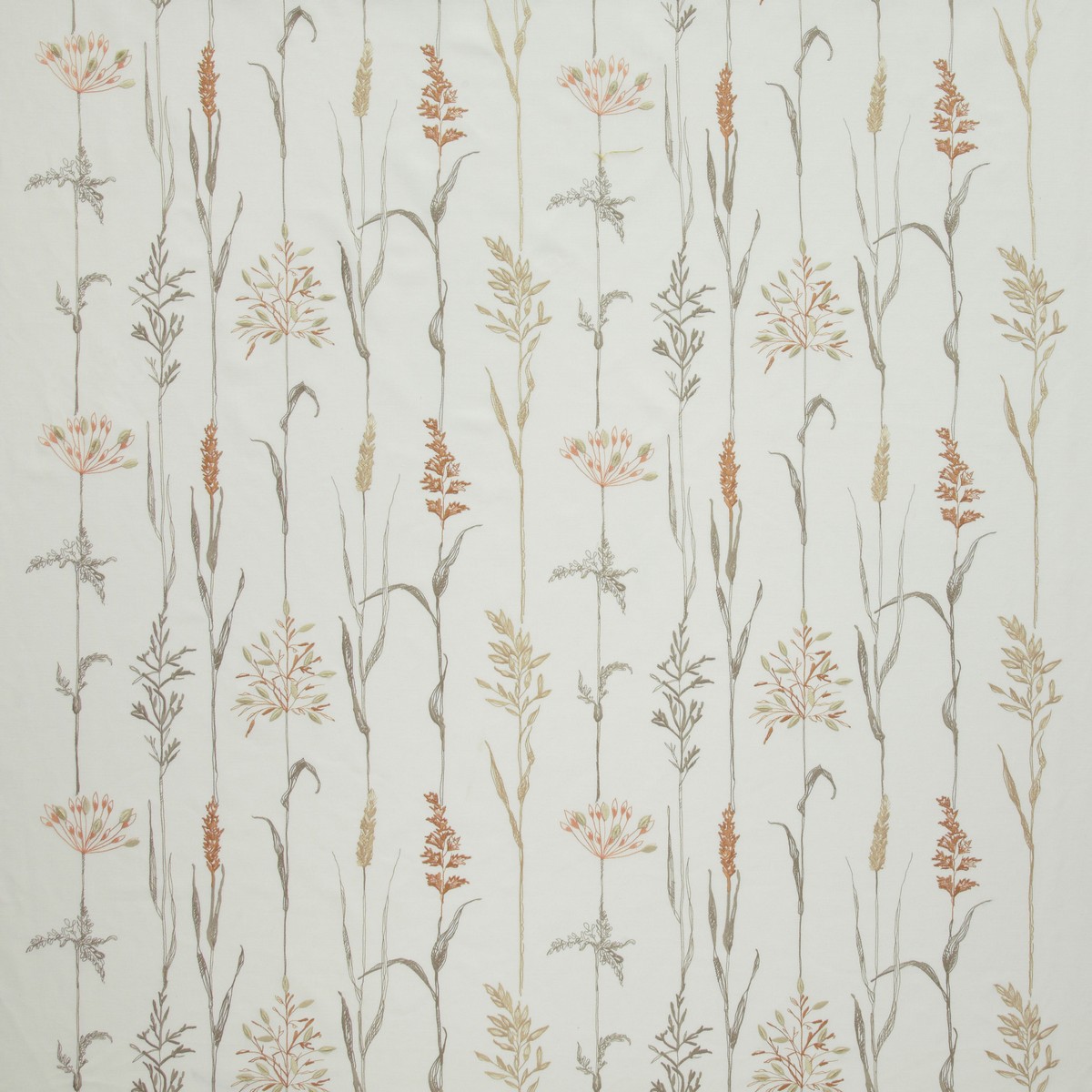 Field Grasses Coral Fabric by iLiv
