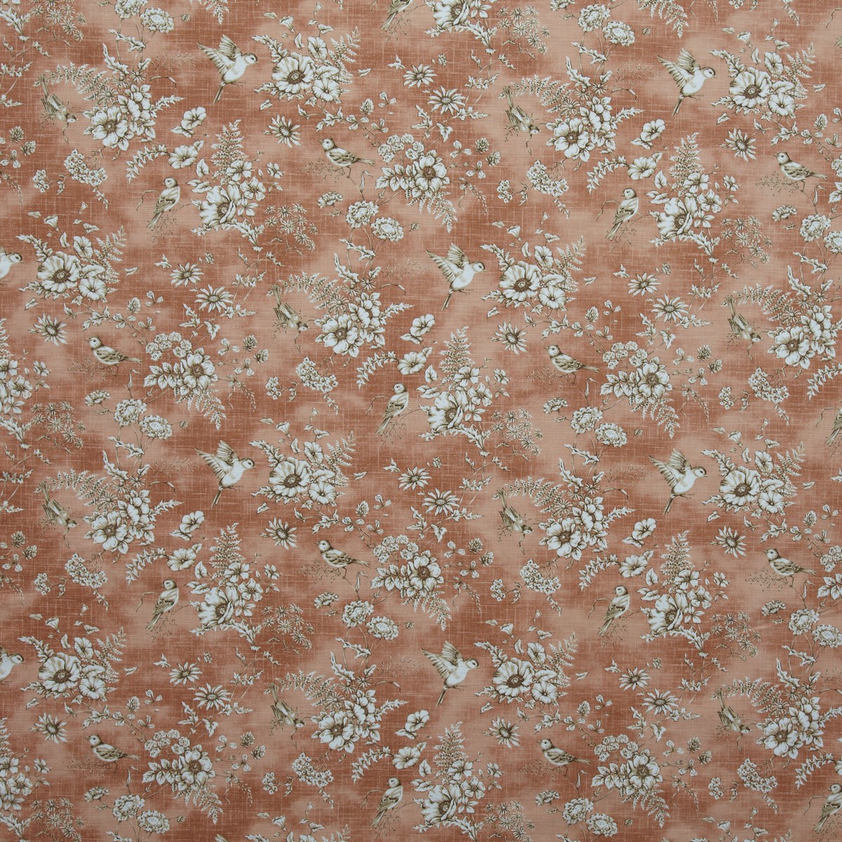 Finch Toile Coral Fabric by iLiv