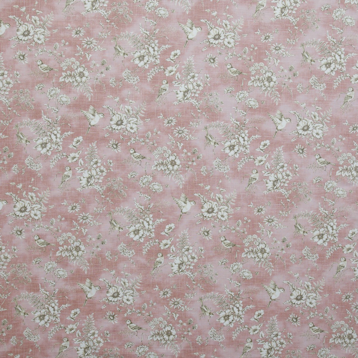 Finch Toile Rose Fabric by iLiv