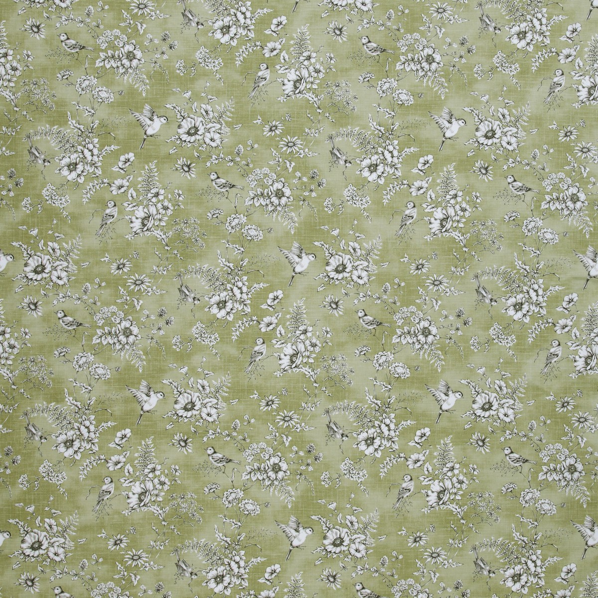 Finch Toile Willow Fabric by iLiv