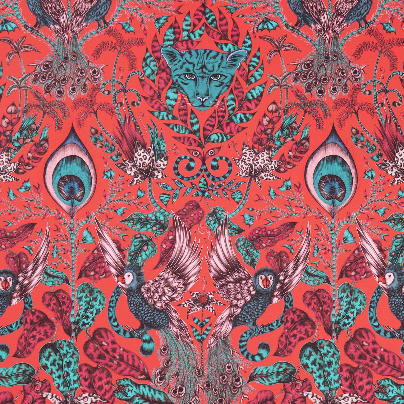 Amazon Red Fabric by Clarke & Clarke
