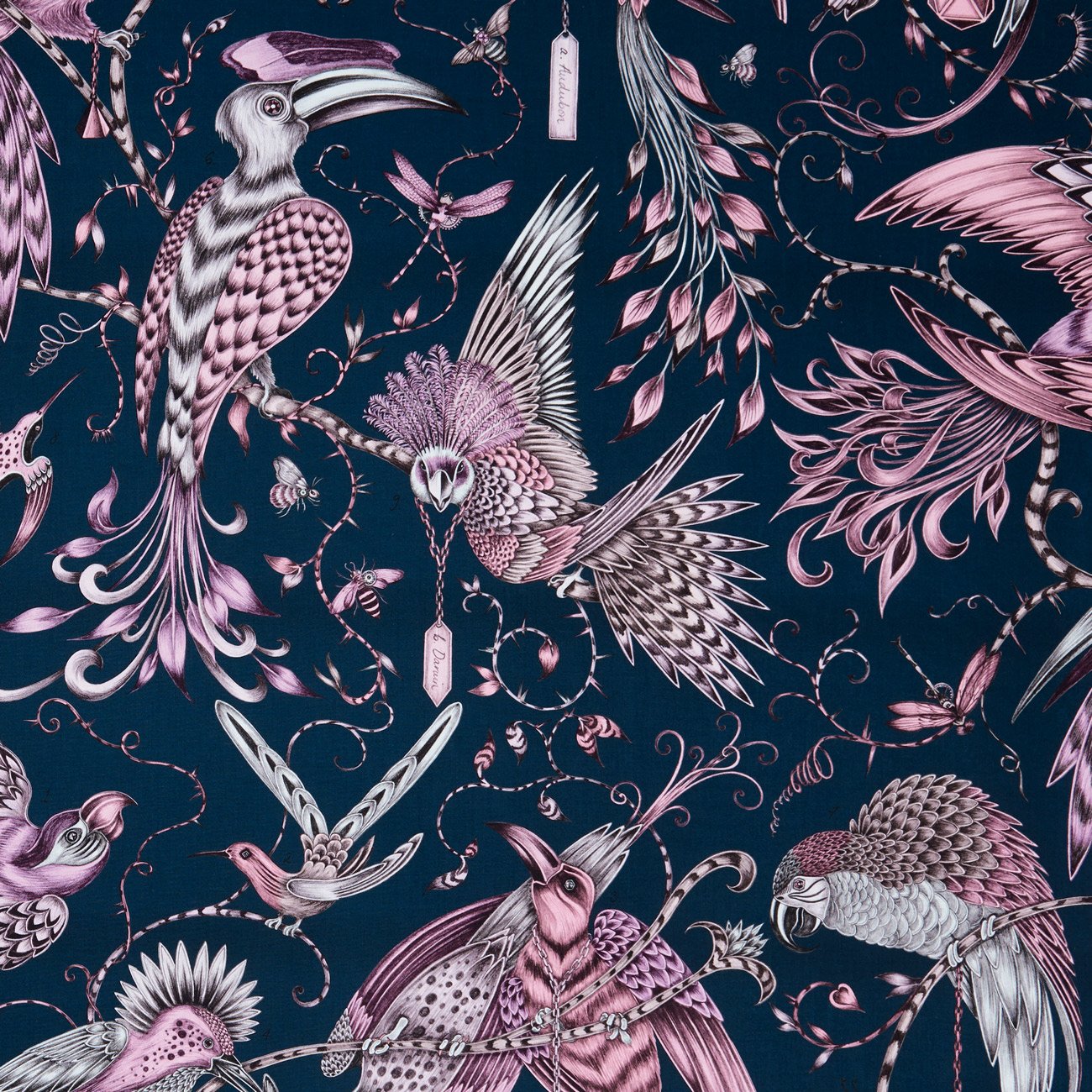 Audubon Pink Fabric by Clarke & Clarke