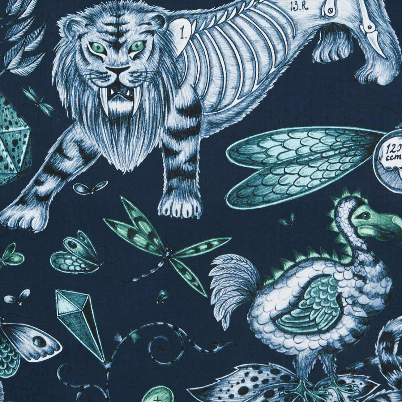 Extinct Navy Fabric by Clarke & Clarke