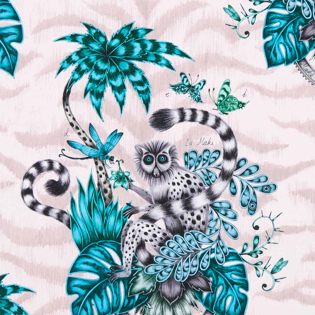 Lemur Pink Fabric by Clarke & Clarke