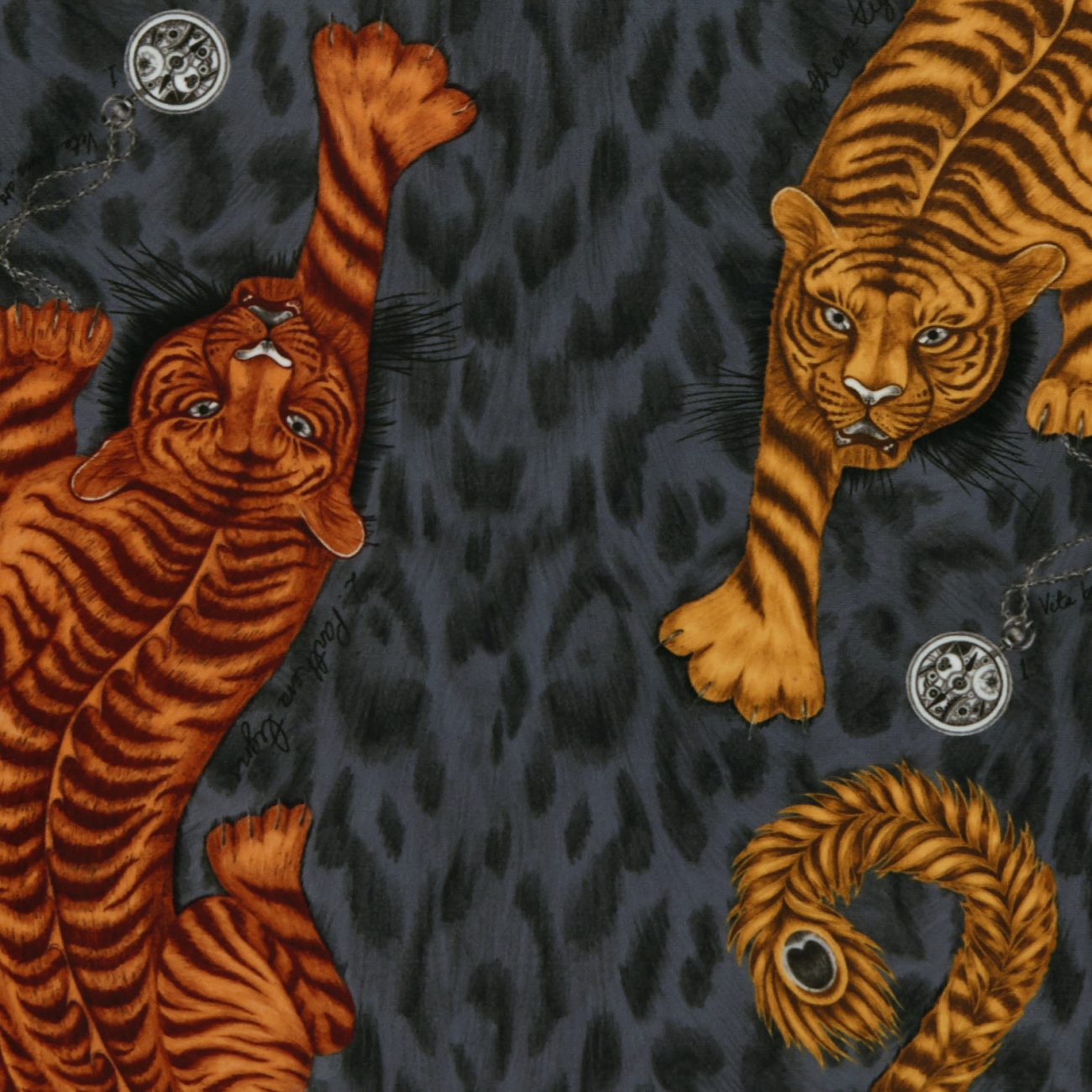 Tigris Flame Velvet Fabric by Clarke & Clarke