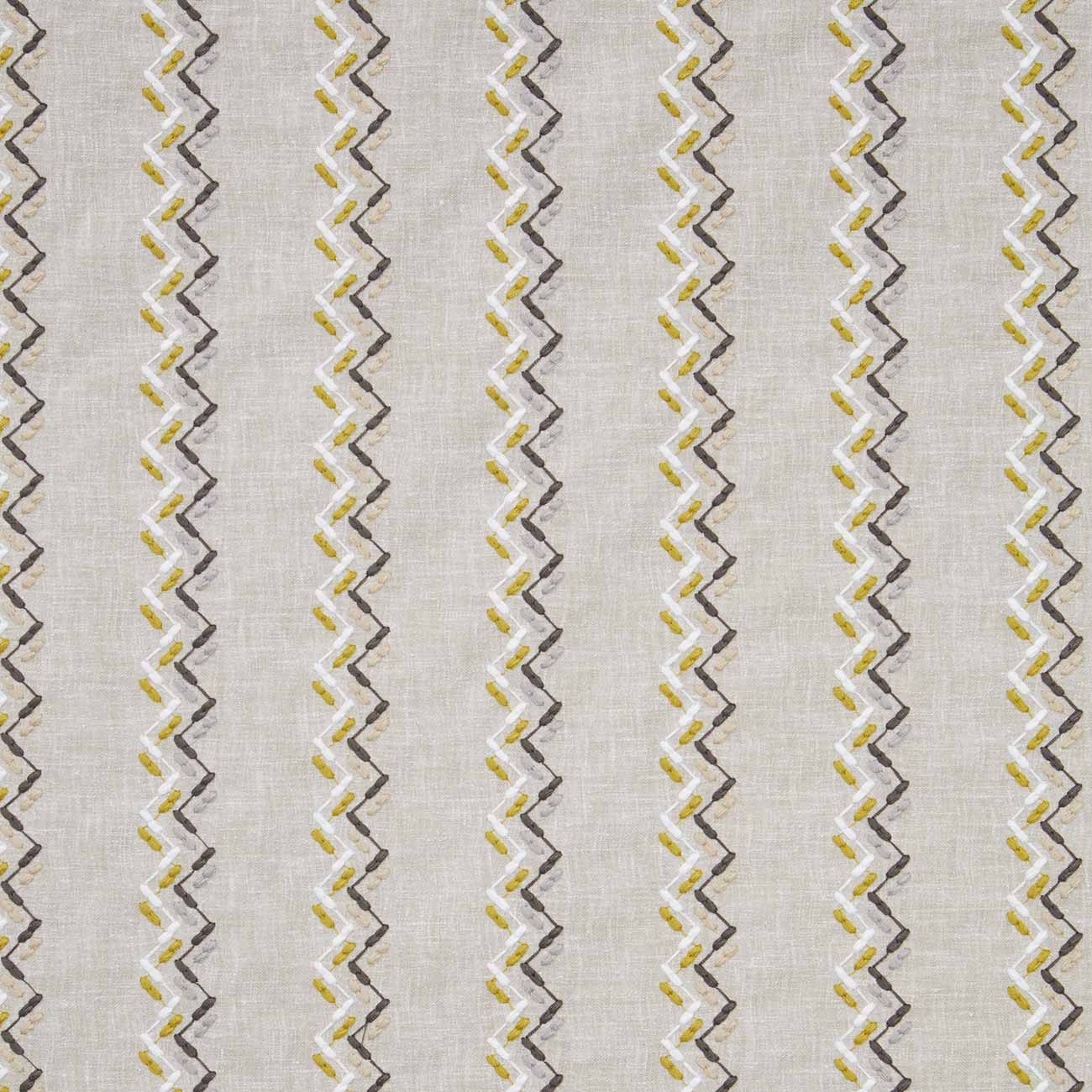 Norah Chartreuse/Charcoal Fabric by Clarke & Clarke