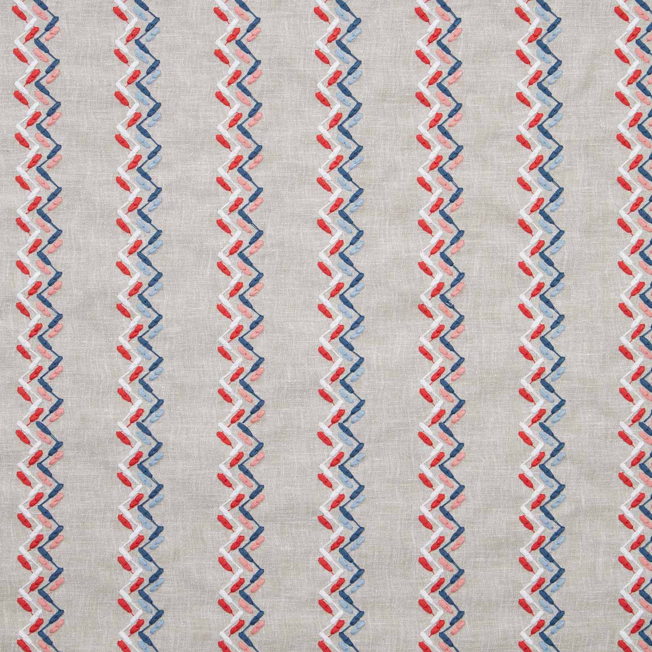 Norah Coral/Denim Fabric by Clarke & Clarke