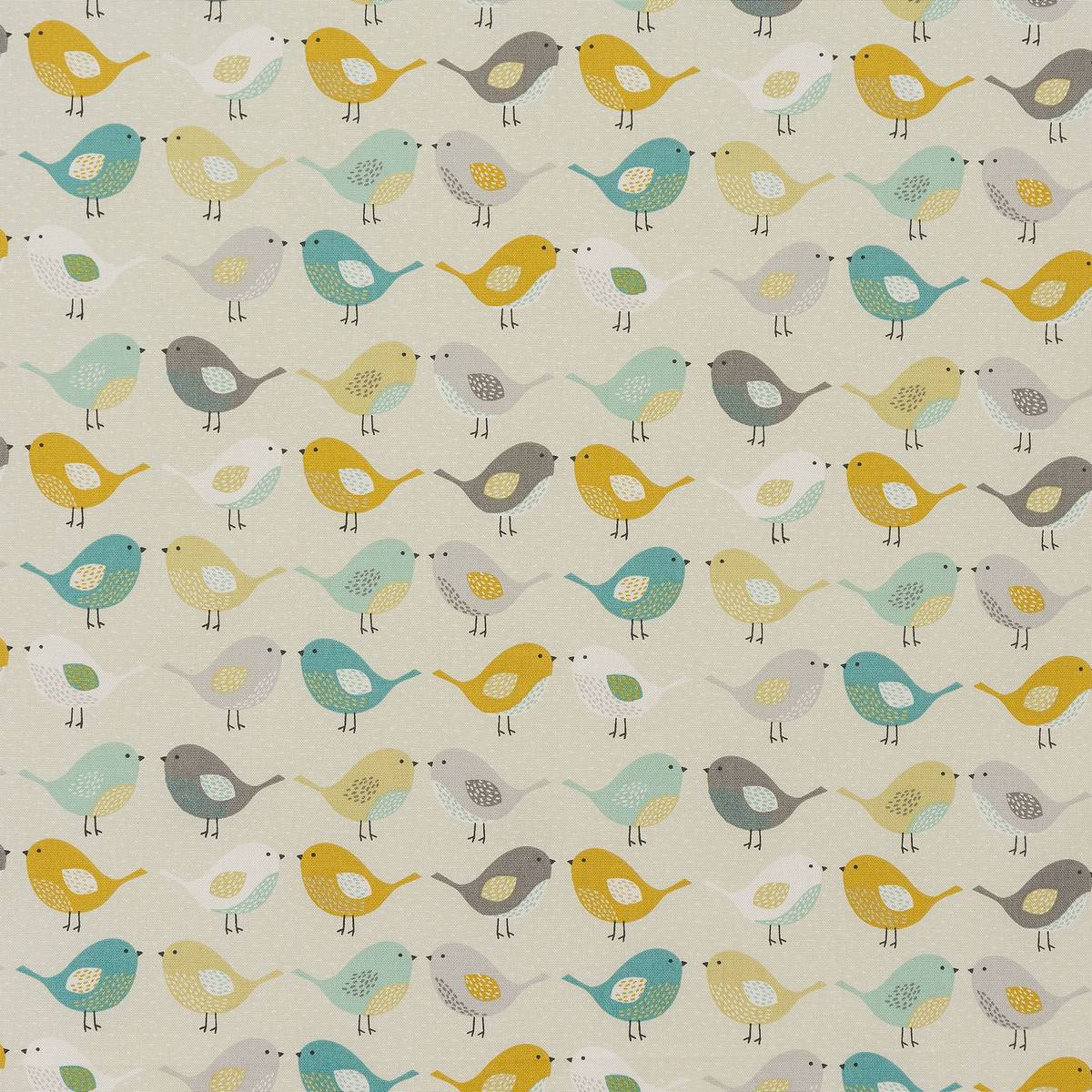 Birds Ochre Fabric by Fryetts