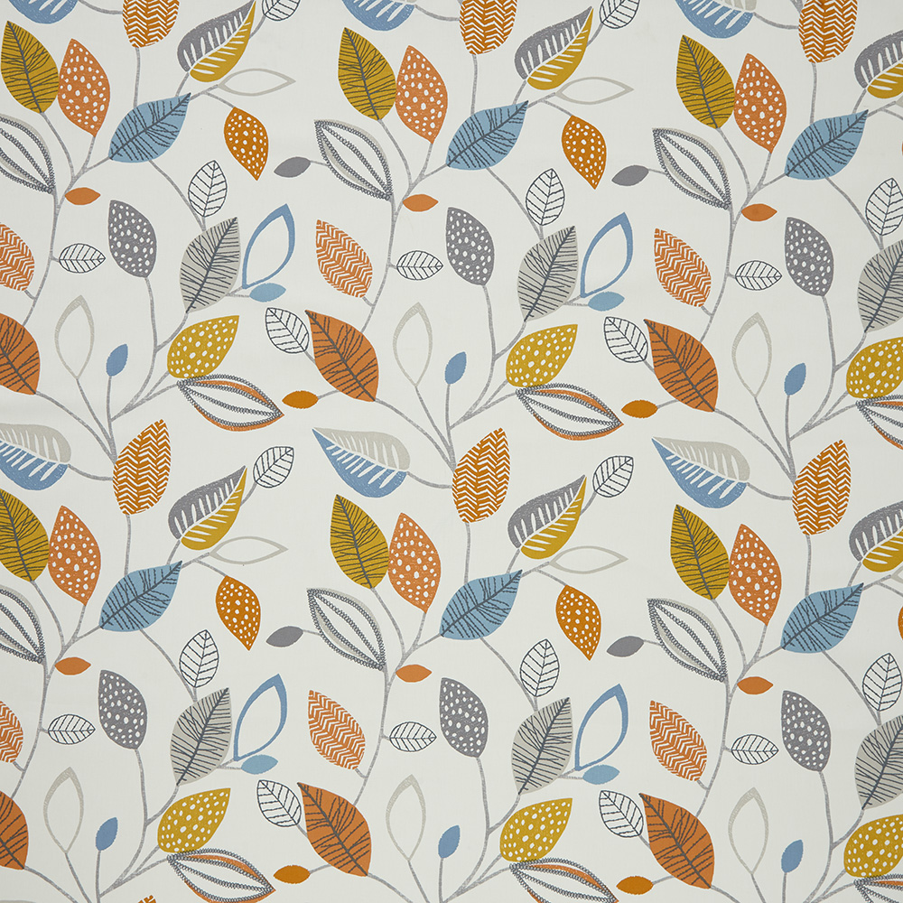 Forest Leaves Tangerine Fabric by iLiv
