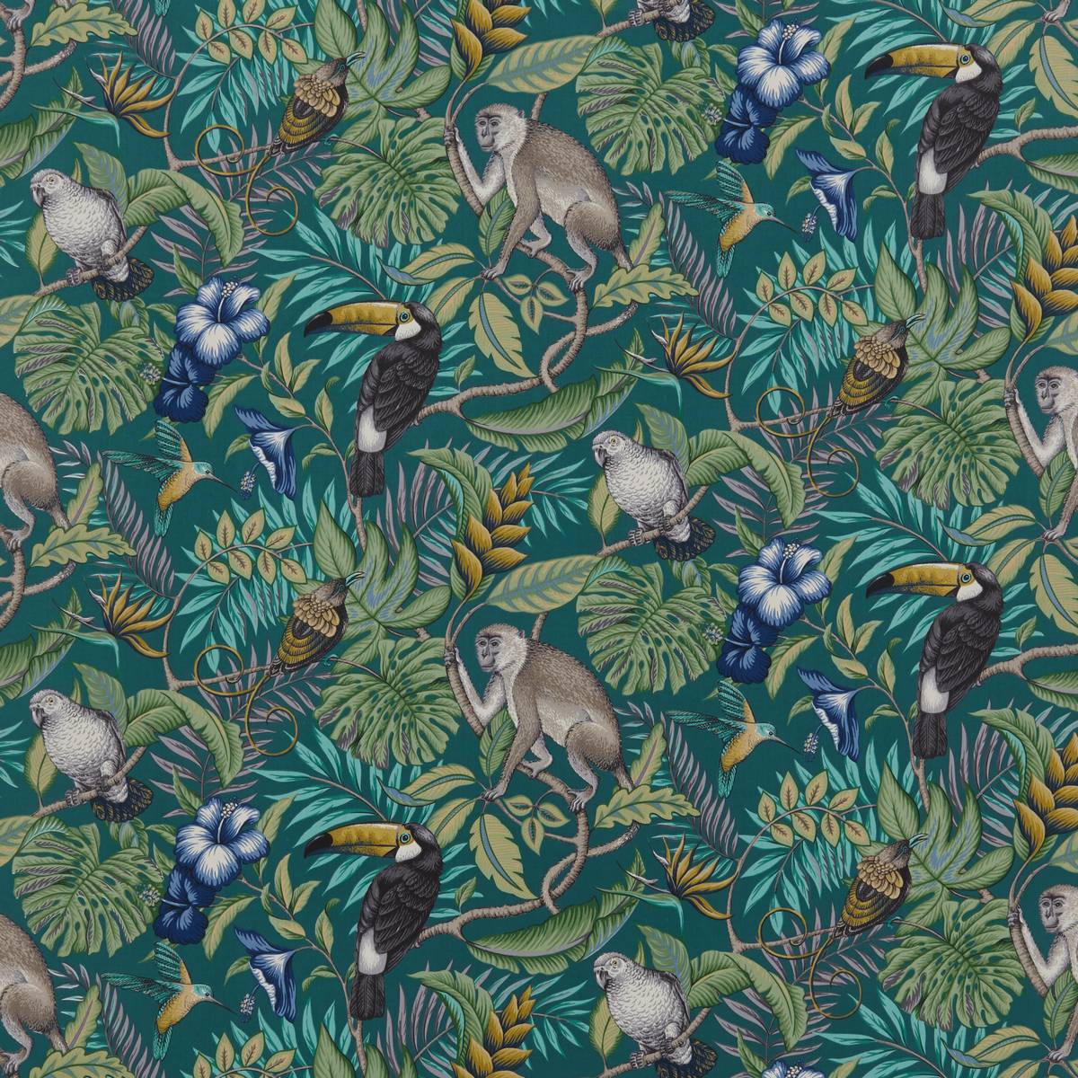 Rain Forest Lagoon Fabric by iLiv