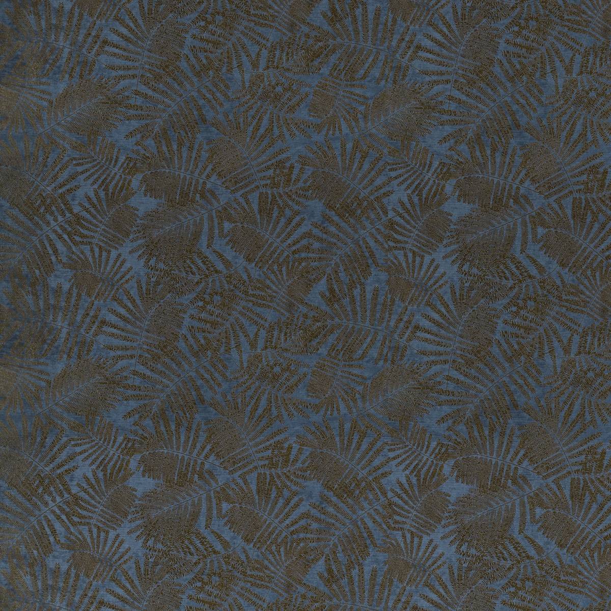 Espinillo Velvet Indigo/Copper Fabric by Harlequin