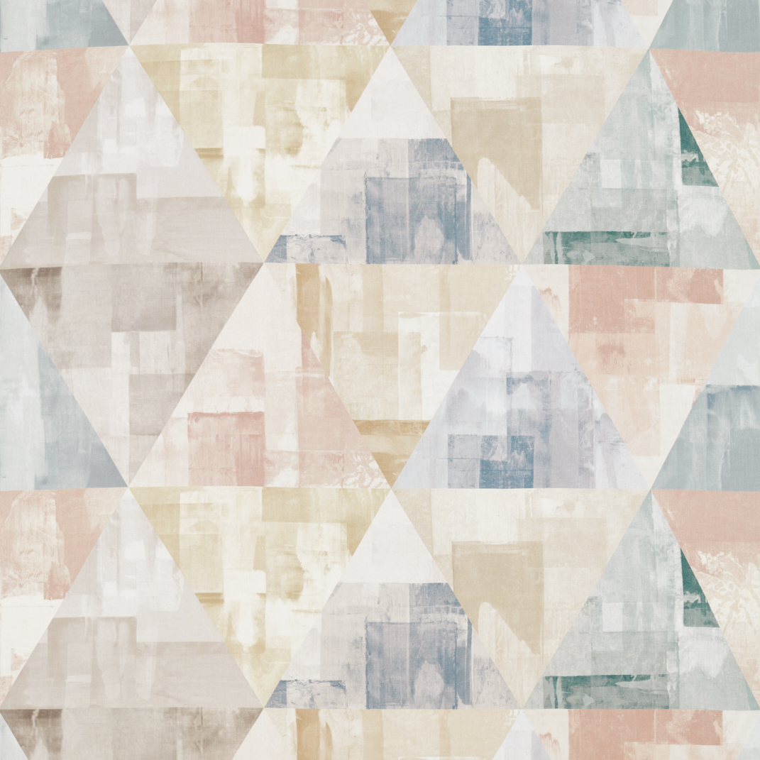 Geodesic Blush/Taupe/Seaglass Fabric by Harlequin