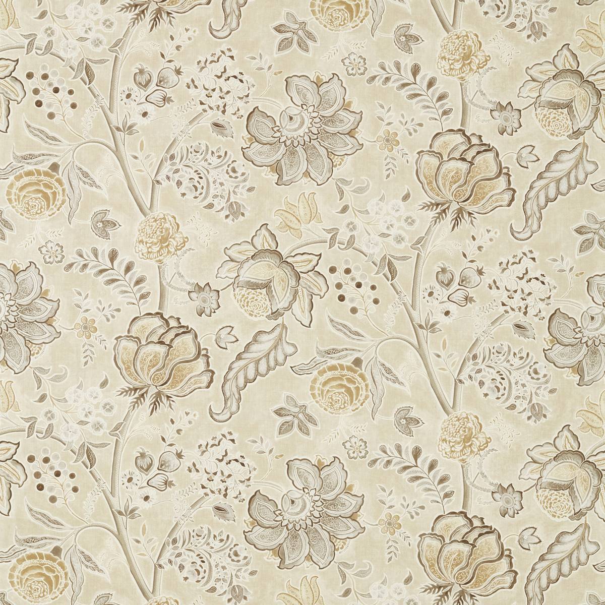 Shalimar Sepia/Linen Fabric by Sanderson