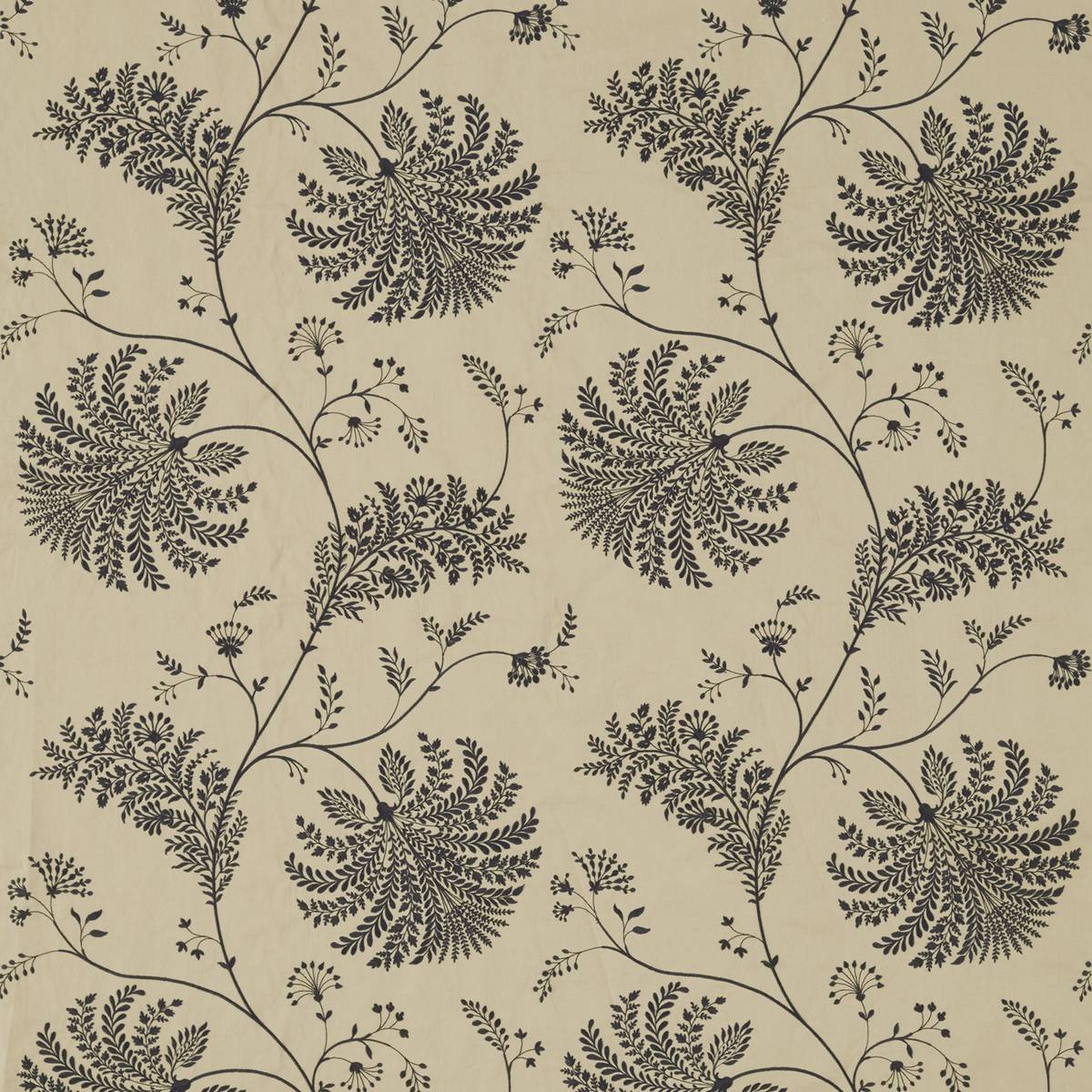 Mapperton Charcoal/Gold Fabric by Sanderson