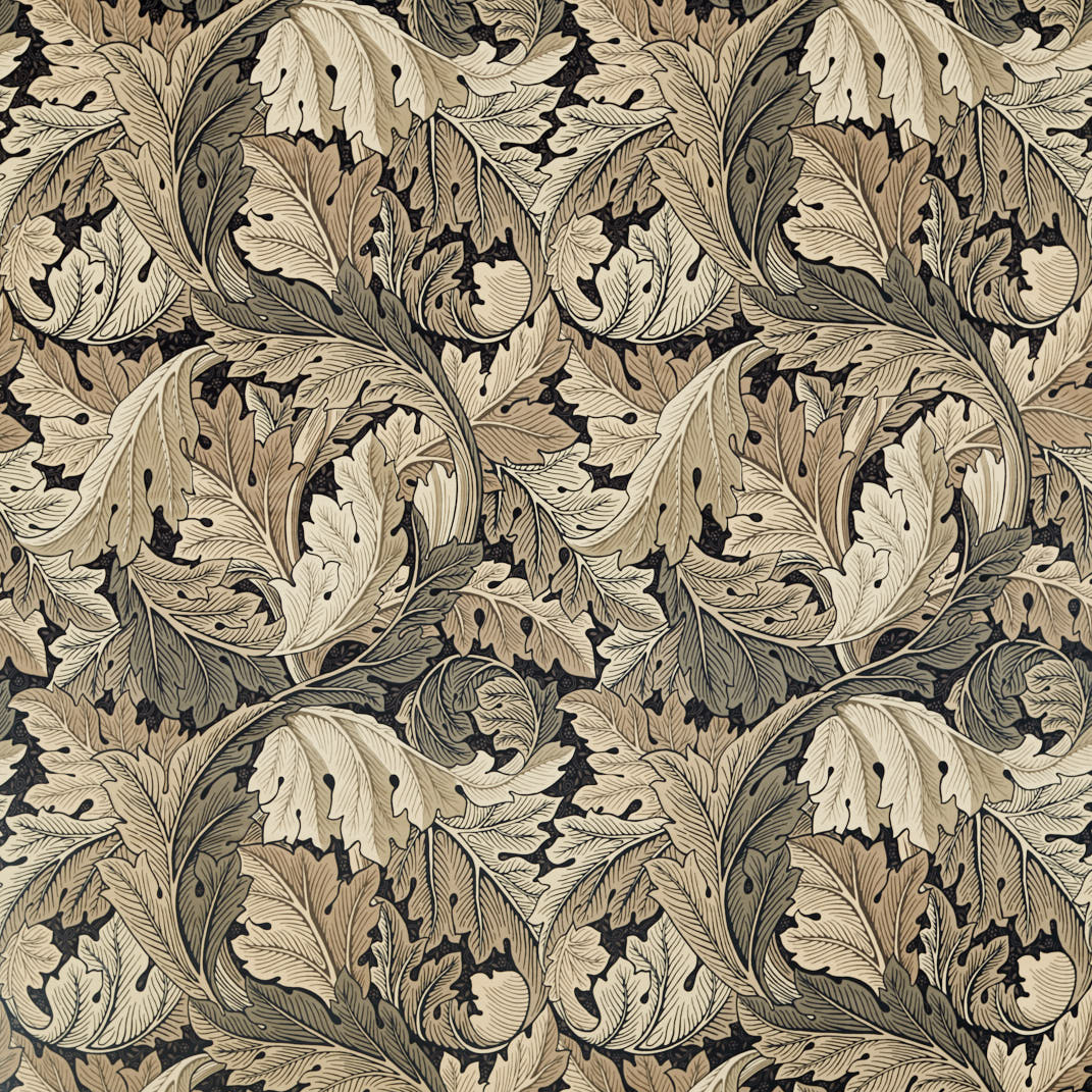 Acanthus Charcoal/Grey Fabric by William Morris & Co.