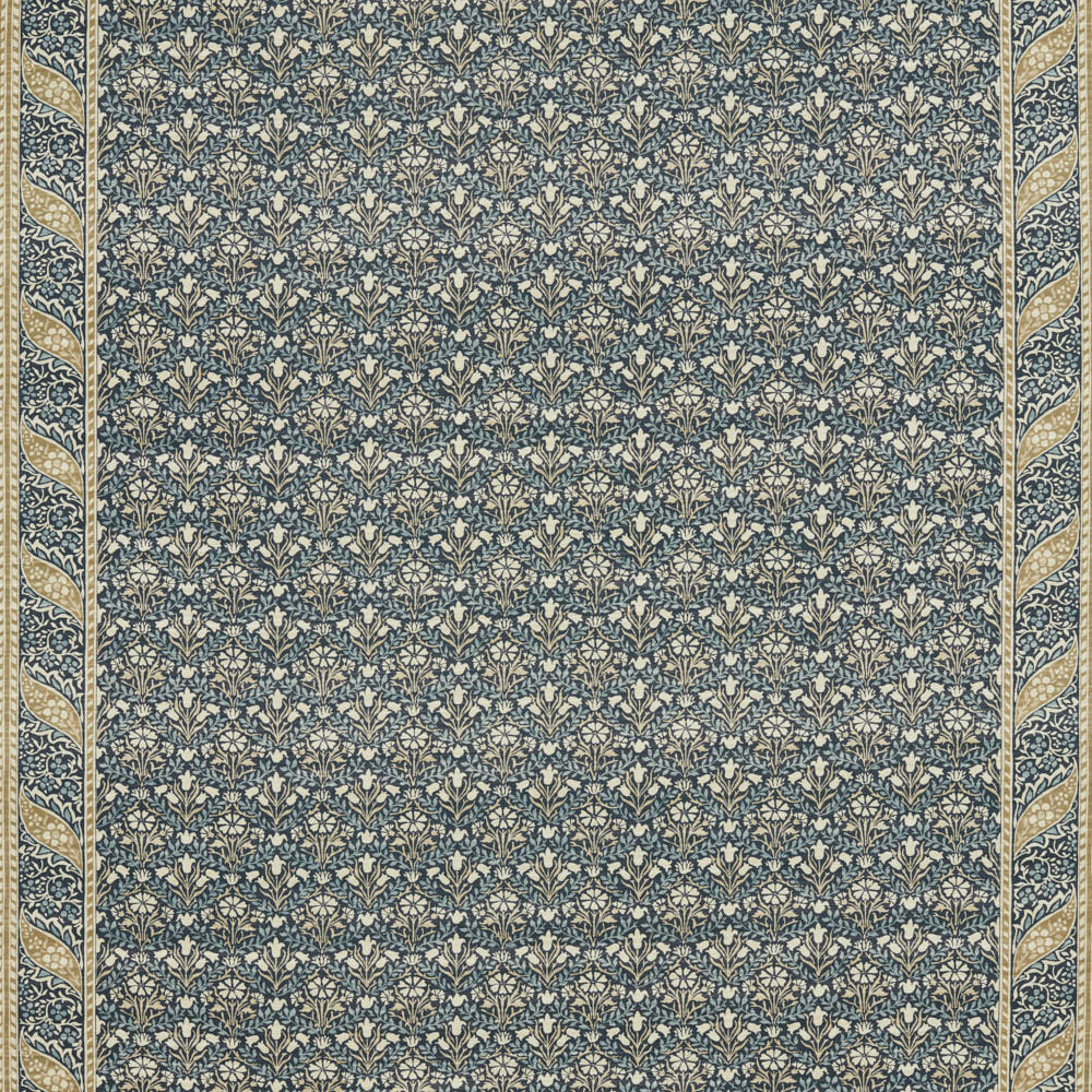 Morris Bellflowers Indigo/Sage Fabric by William Morris & Co.