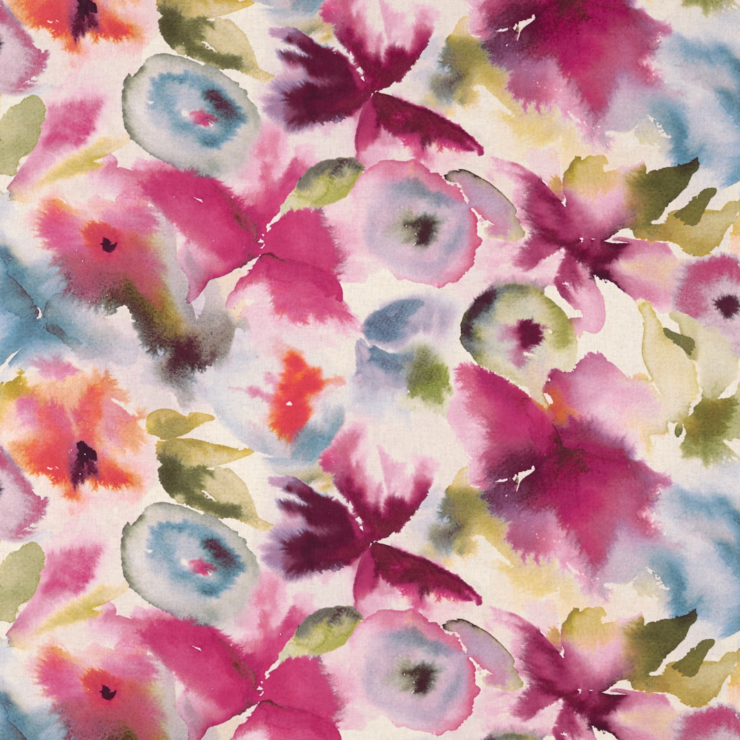 Flores Fuchsia/Zest/Azure Fabric by Harlequin