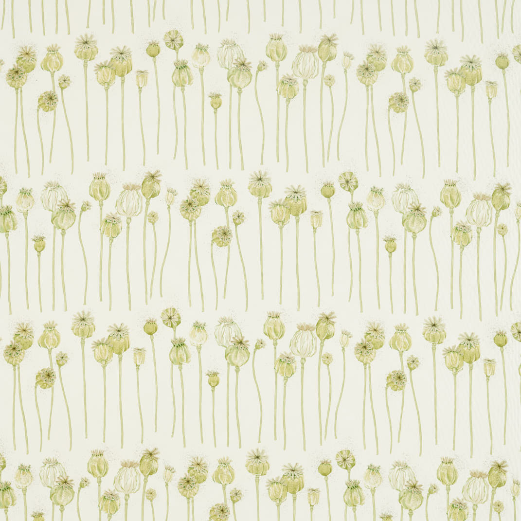 Poppy Pods Olive/Almond Fabric by Sanderson