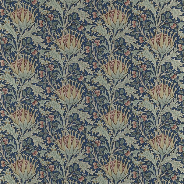 Artichoke Indigo/Rose Fabric by William Morris & Co.