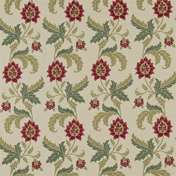Evenlode Trail Privet/Rose Fabric by William Morris & Co.