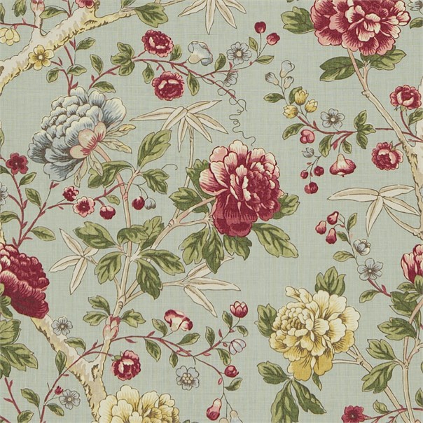 Tangley Eggshell/Red Fabric by William Morris & Co.