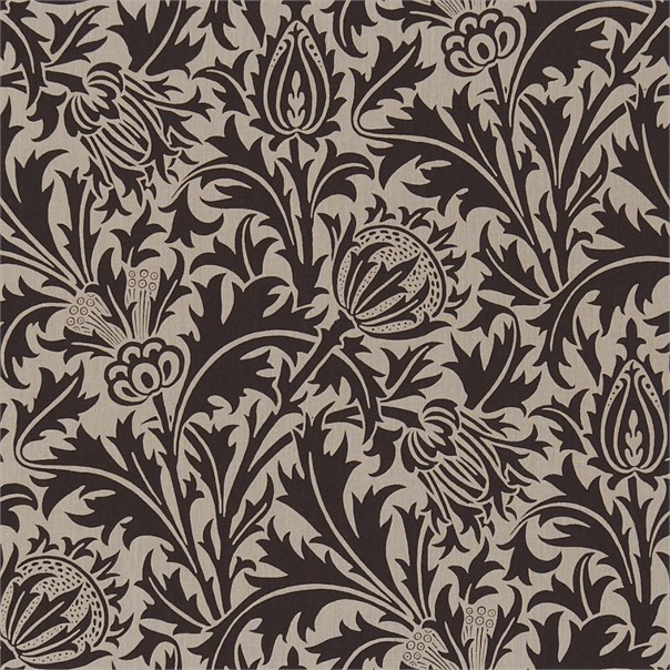 Thistle Linen/Black Fabric by William Morris & Co.