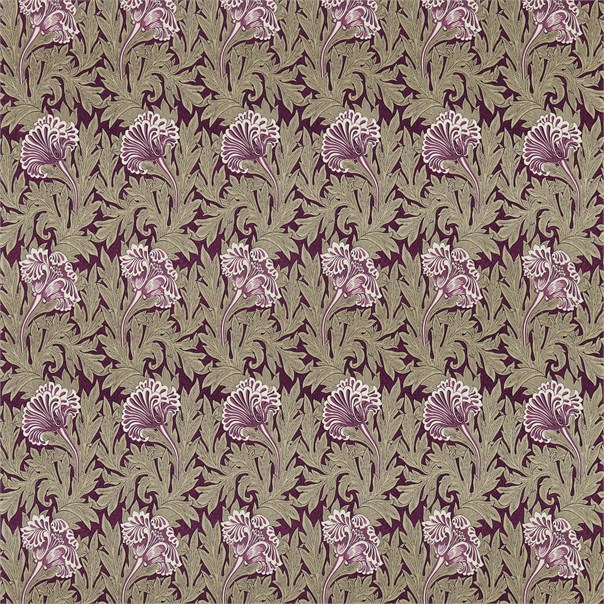 Tulip Heather/Olive Fabric by William Morris & Co.