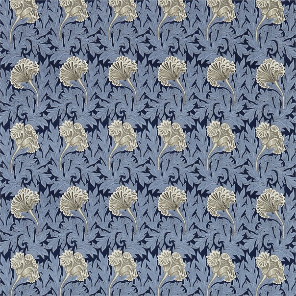 Tulip Indigo/Linen Fabric by William Morris & Co.