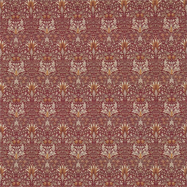 Snakeshead Claret/Gold Fabric by William Morris & Co.