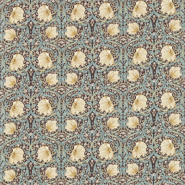 Pimpernel Bullrush/Slate Fabric by William Morris & Co.