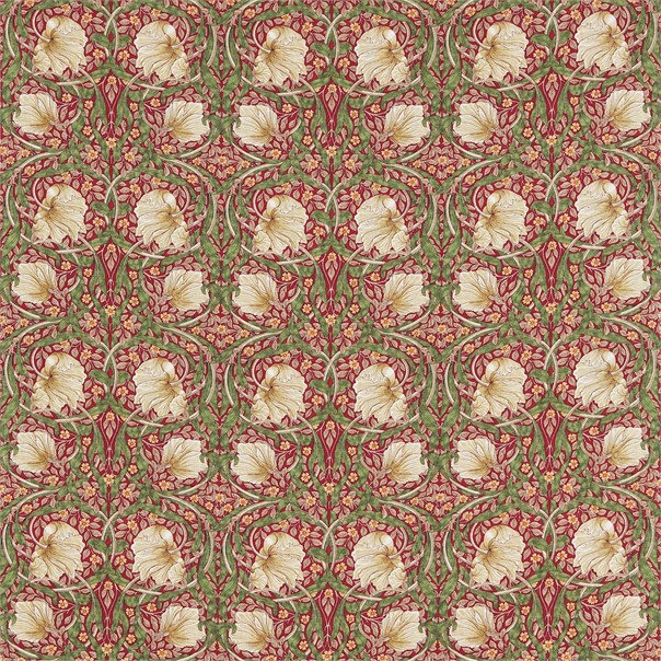 Pimpernel Red/Thyme Fabric by William Morris & Co.