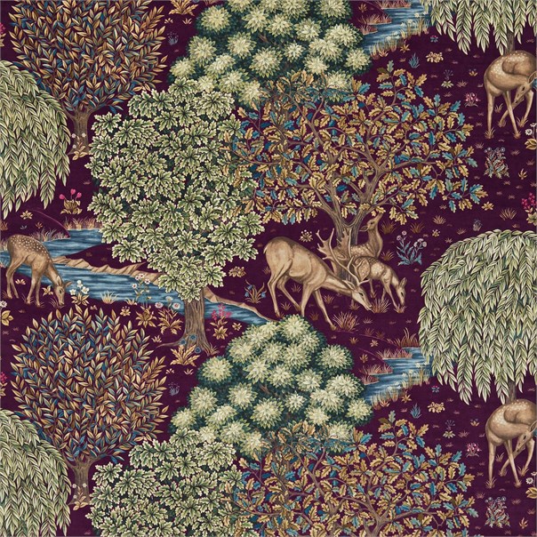 The Brook Tapestry Red Fabric by William Morris & Co.