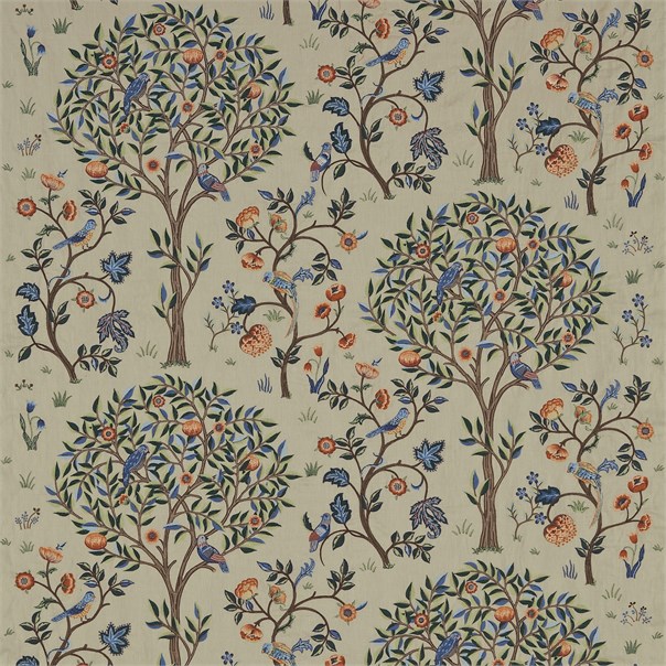 Kelmscott Tree Russet/Forest Fabric by William Morris & Co.