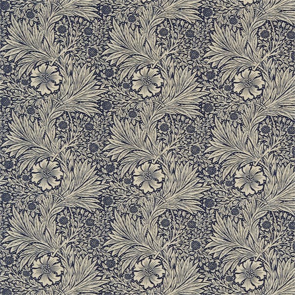Marigold Indigo/Linen Fabric by William Morris & Co.