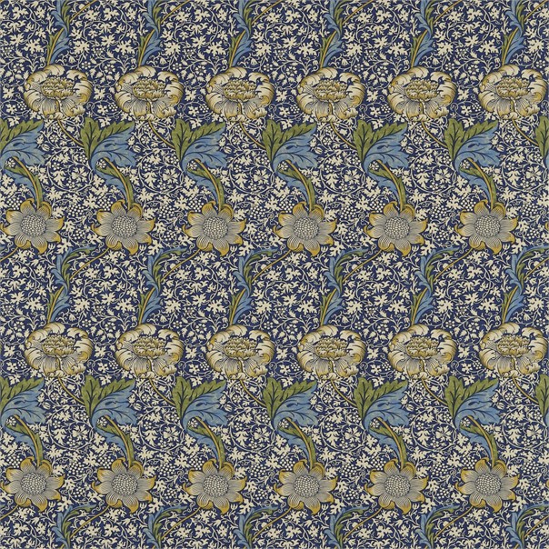 Kennet Indigo/Gold Fabric by William Morris & Co.