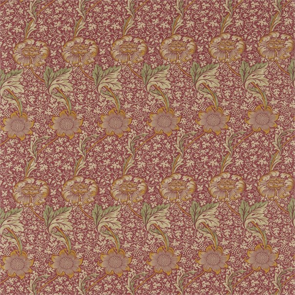 Kennet Raspberry/Yellow Fabric by William Morris & Co.