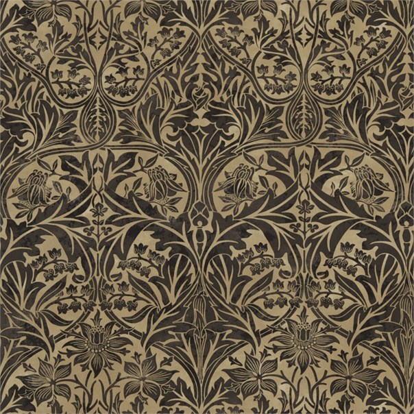 Bluebell Black/Manilla Fabric by William Morris & Co.