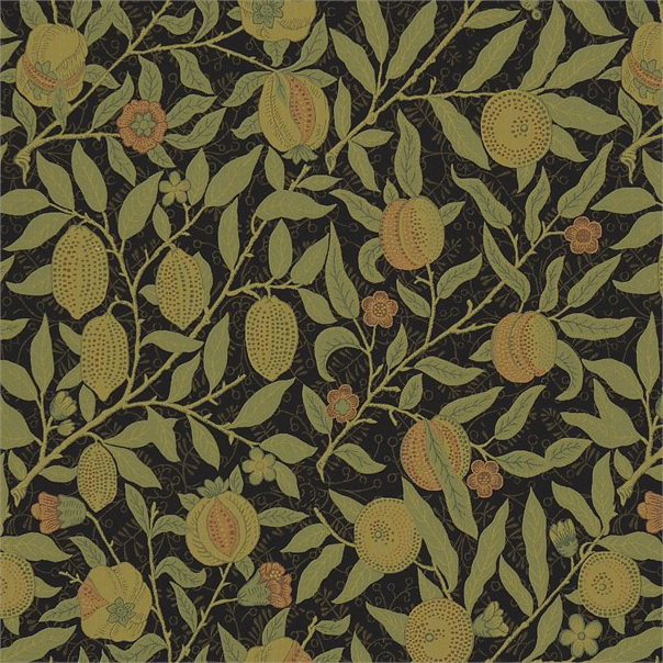 Fruit Black/Claret Fabric by William Morris & Co.