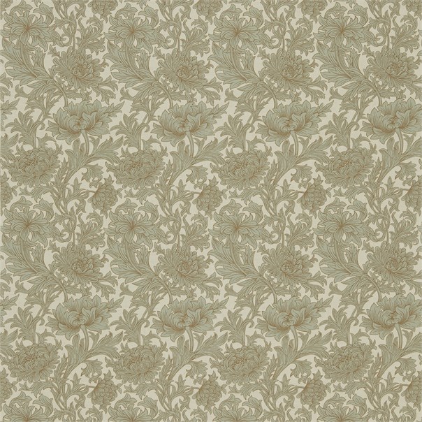 Chrysanthemum Toile Slate/Cream Fabric by William Morris & Co.