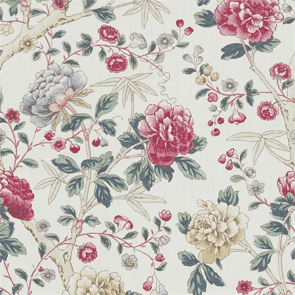 Tangley Red/Ivory Fabric by William Morris & Co.