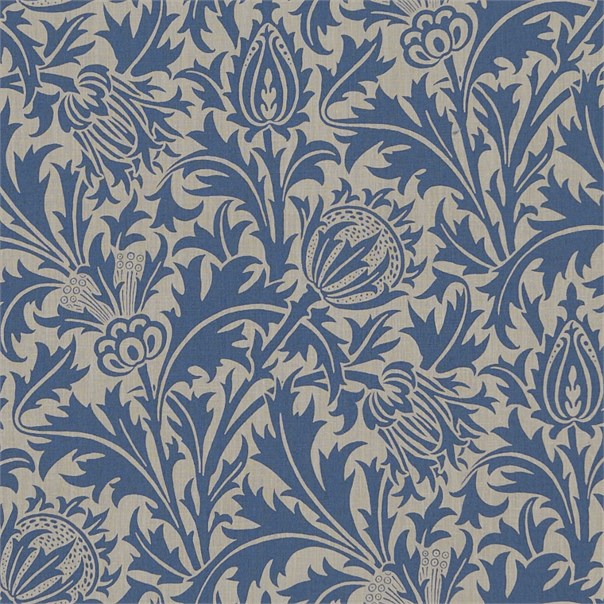 Thistle Indigo/Linen Fabric by William Morris & Co.