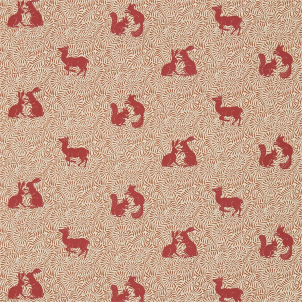 Woodland Animal Russet Fabric by William Morris & Co.