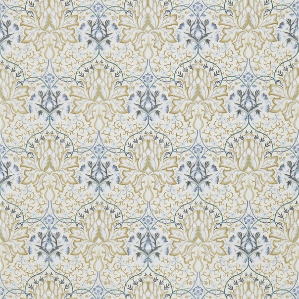 Artichoke Embroidery Soft Gold/Cream Fabric by William Morris & Co.
