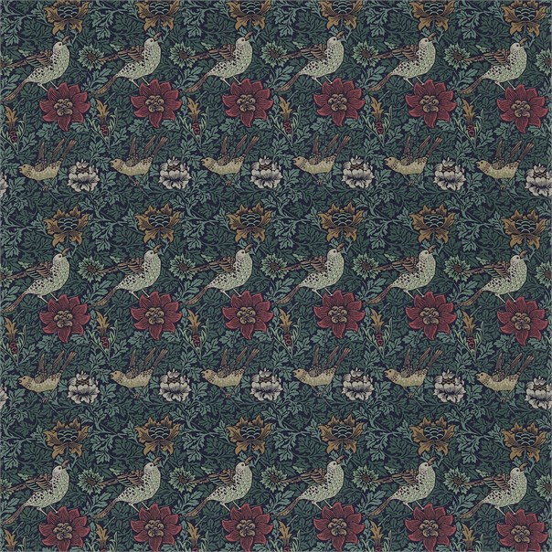 Bird & Anemone Forest/Indigo Fabric by William Morris & Co.