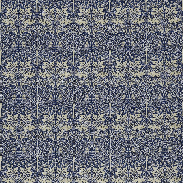 Brer Rabbit Indigo/Vellum Fabric by William Morris & Co.